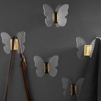 1/4pcs Butterfly Key Holder Wall Decor Home Hooks Coat Rack Hook Storag  Holder UK