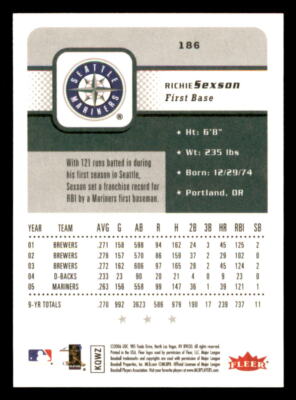 2006 Fleer #186 Richie Sexson Seattle Mariners | eBay