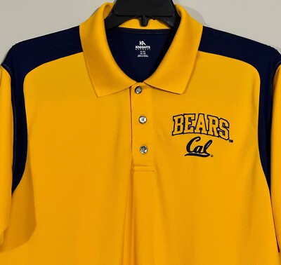 Cal Golden Bears Men's Polo Shirt Size XL Sewn Logo Yellow