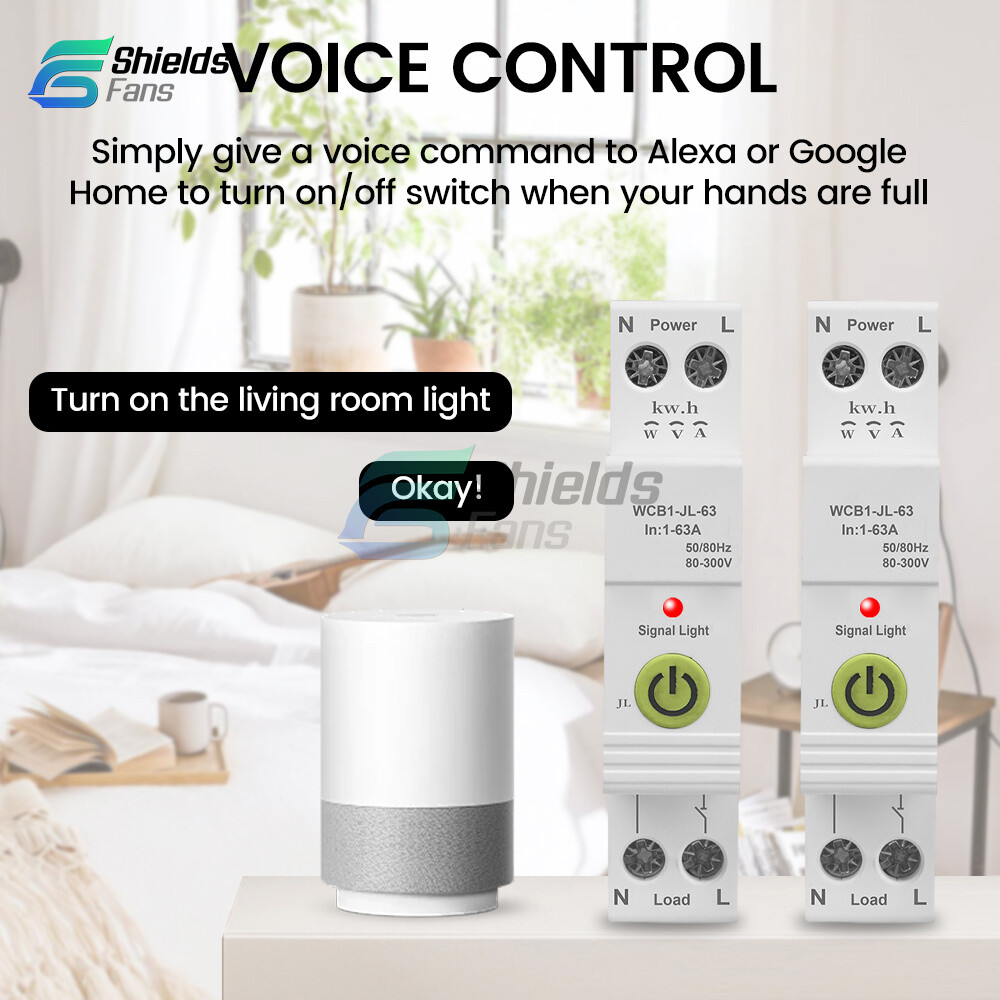 TUYA WIFI Intelligent Circuit Breaker 1P 63A Phone On/Off Switch Timing ...