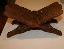 Vintage Chinese  FOLDABLE Wooden BOOK HOLDER Stand BENCH  11" L X 6"W X 5"H