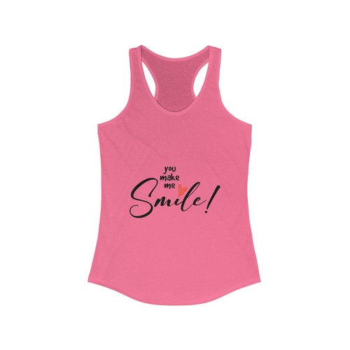 You Make Me Smile Racerback Tank, Cute Summer Top, Casual Workout Shirt, Gift - Picture 18 of 21