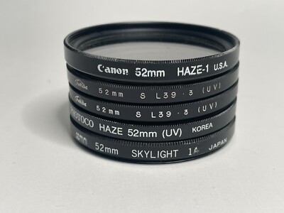 Lot Of 5 Photo Lens Filters For 52mm - Canon Haze-1 + More