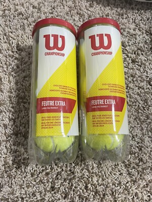 Wilson Championship Extra Duty Tennis Balls 2 Cans 6 Balls, Fast Shipping