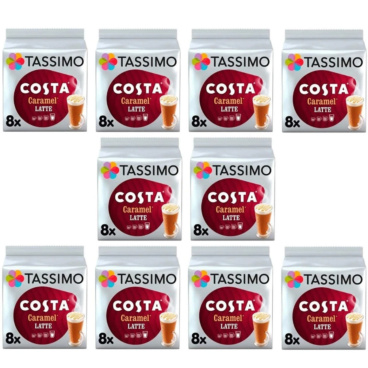 Tassimo Coffee T-discs - Pods Capsules 4 or 8 Cups - 48 Flavours