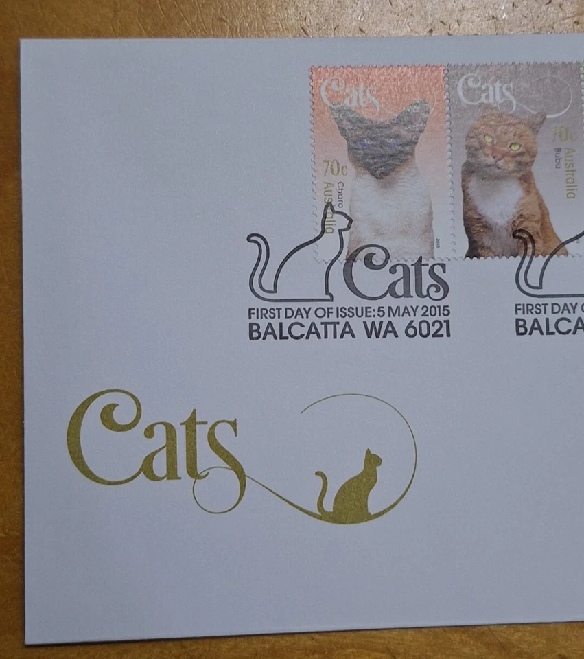 .AUSTRALIA 2015 CATS Pet Animals Stamp Setenant set 5v on FDC Kucing 猫邮票首日封 - Image 2 of 4