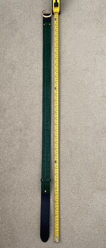 Chloe Woodsy Green Crocodile Effect Belt Gold Buckle C Size L New No Tag - Picture 10 of 12