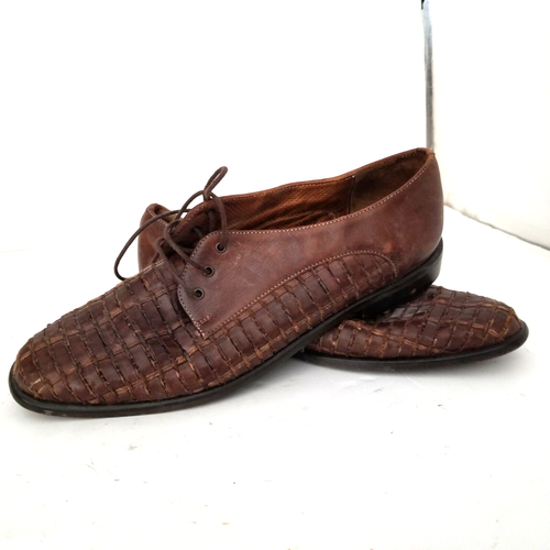 Sesto Meucci Italian Brand Women’s Leather Flat Shoes with Weave Sz 7 ½ N - Picture 4 of 9