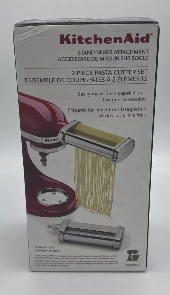  KitchenAid KSMPCA Pasta Cutter Attachment Set (2 Piece), One  Size, Silver: Home & Kitchen