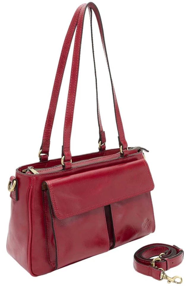 Bandolera Patricia Nash Cuero Rosetti Rojo Rubí