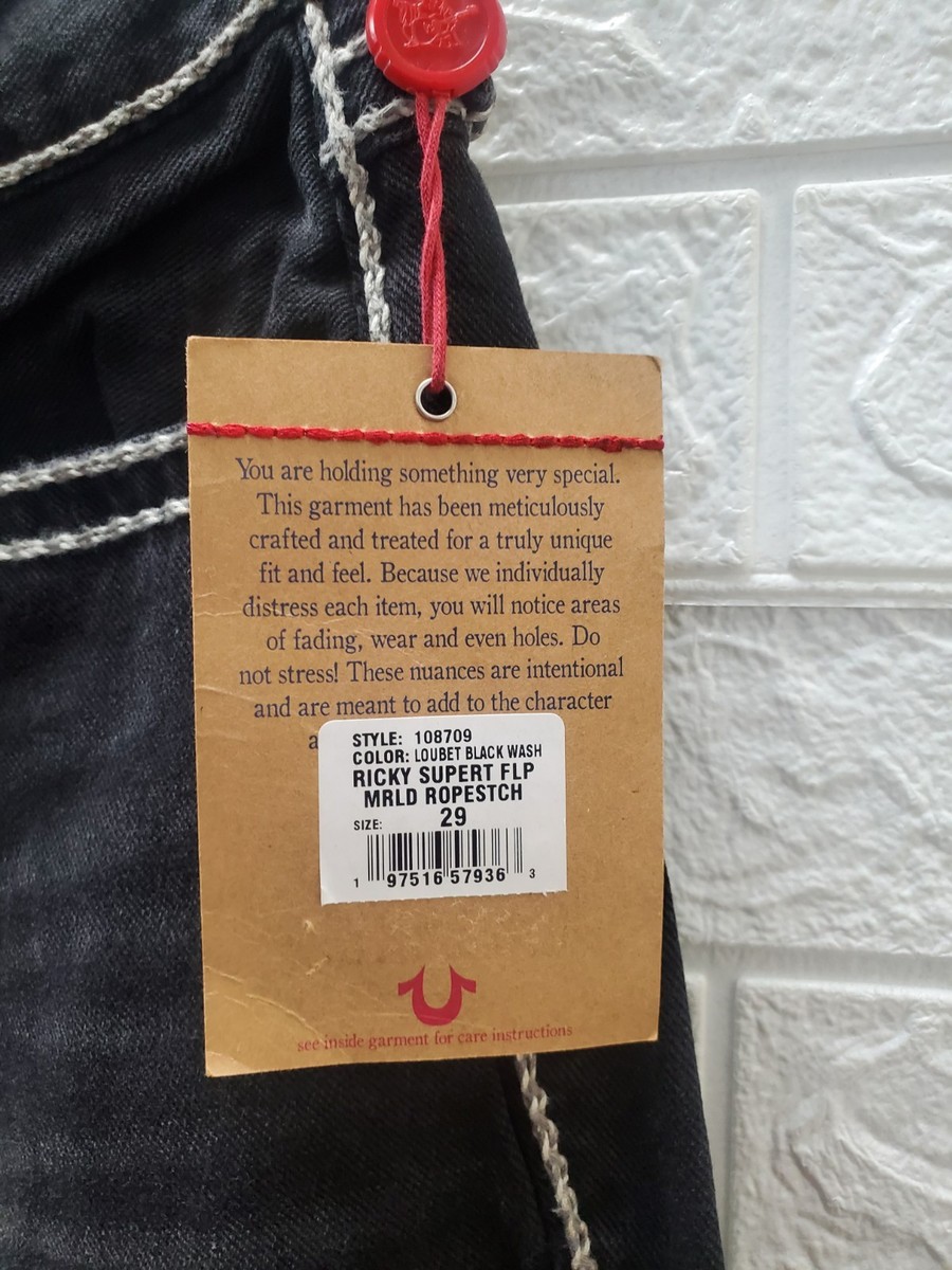 F New True Religion Ricky Super T Rope Stich Jeans Sz 29 US | eBay