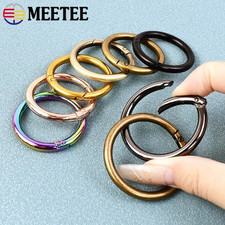 10Pcs 16-50mm Metal Spring O-Ring Buckles Round Carabiner Snap Hook Keychain