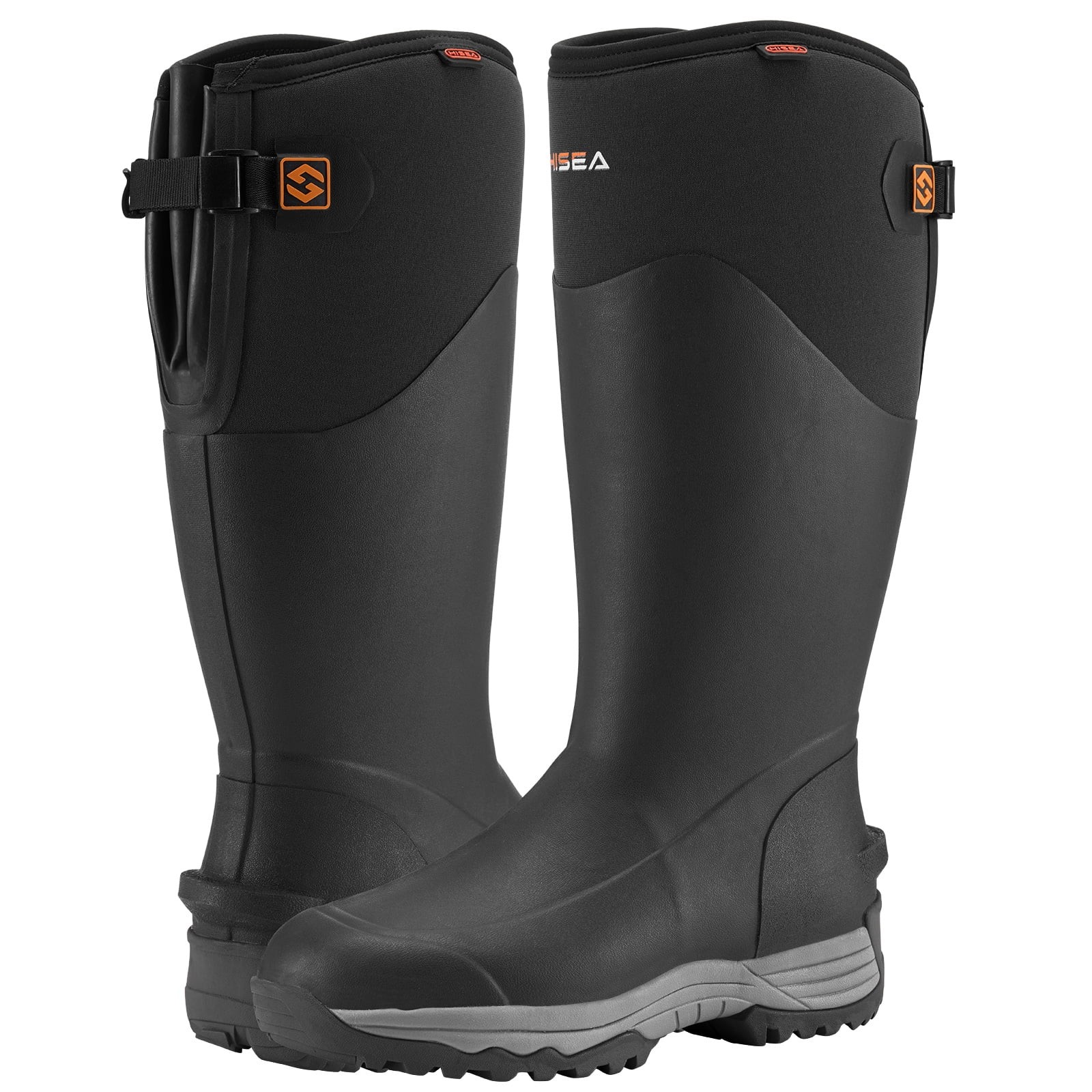HISEA Rubber Rain Boots for Men, Insulated Waterproof Neoprene, Slip-Resistant