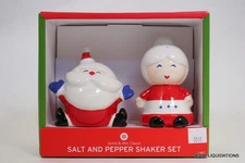 Salt & Pepper Shaker Set Target Xmas Holiday Ceramic Santa Claus & Mrs. Clause