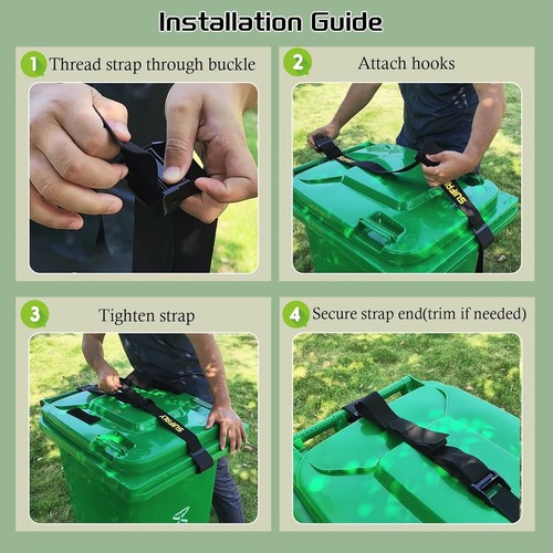 Heavy Duty Trash Can Lock Strap Wildlife Proof Raccoon Bear Resistant 75 Inch - Bild 8 von 8