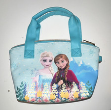 Disney Frozen Elsa  Anna Light Blue Small Zippered Handbag Purse