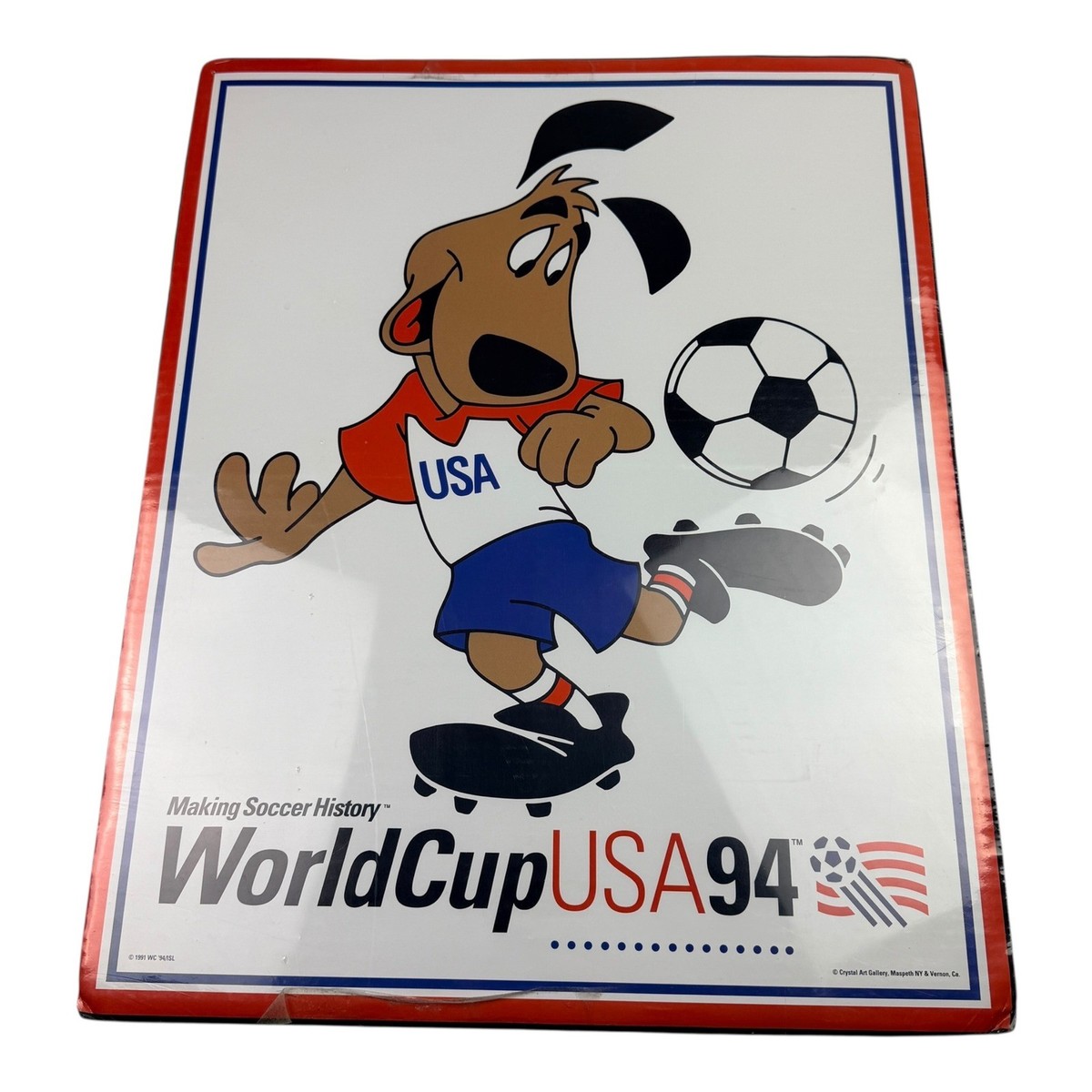Vintage 1994 World Cup USA Poster Striker Mascot 16x20 New Sealed