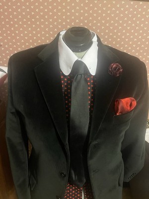 Black Velvet Men s Blazer Exclusively For Macys By Alfani  44L New