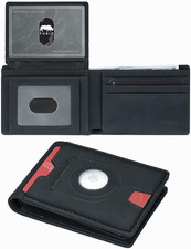 AirTag Wallet for Men RFID Leather Slim Bifold with ID Window Holder Gift