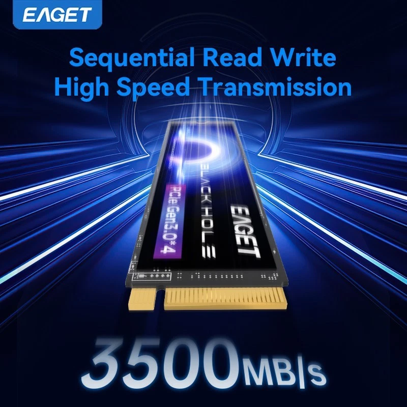 EAGET PCle Gen3.0x4 M.2 2280 NVME SSD 3500MB/s Internal SSD Solid State Drive - Image 3 of 4