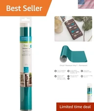 Durable 12"x48" Aqua Permanent Vinyl - Glossy Finish for Indoor & Outdoor Crafts