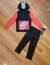 NEW Nike Jordan Little Boy Fleece Hoodie  Drawstring Therma-Fit Pant Set, Red