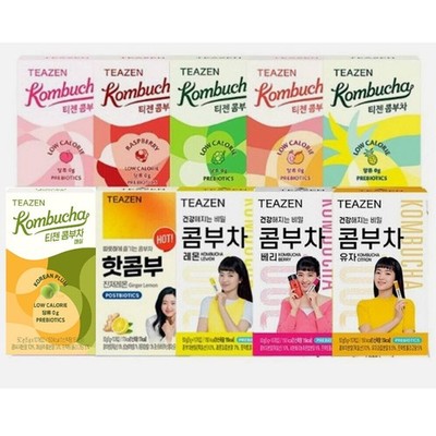 TEAZEN Kombucha 10 Flavor Set 10 sticks x 10 Flavors Lemon Berry Peach Pineapple