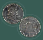 1957 FRANKLIN HALF DOLLAR, PREMIUM GEM, 90% SILVER, US MS COIN