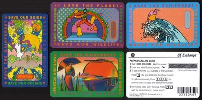 Peter Max Set Aus 4 Sammel Telefonkarten Save The Environment