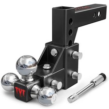 TYT Adjustable Tri-Ball Trailer Hitch for 2 inch Receiver, 5" Drop/Rise, Trip...