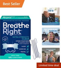 Clear Nasal Strips for Sensitive Skin - Extra Strength Snoring Solution 44 Count