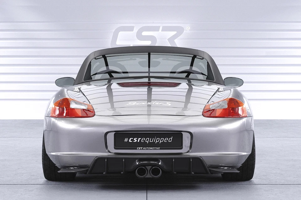 Difusor de parachoques trasero Porsche 986 Boxster adicional negro o fibra de carbono 1997-2004 Foto 4 de 4