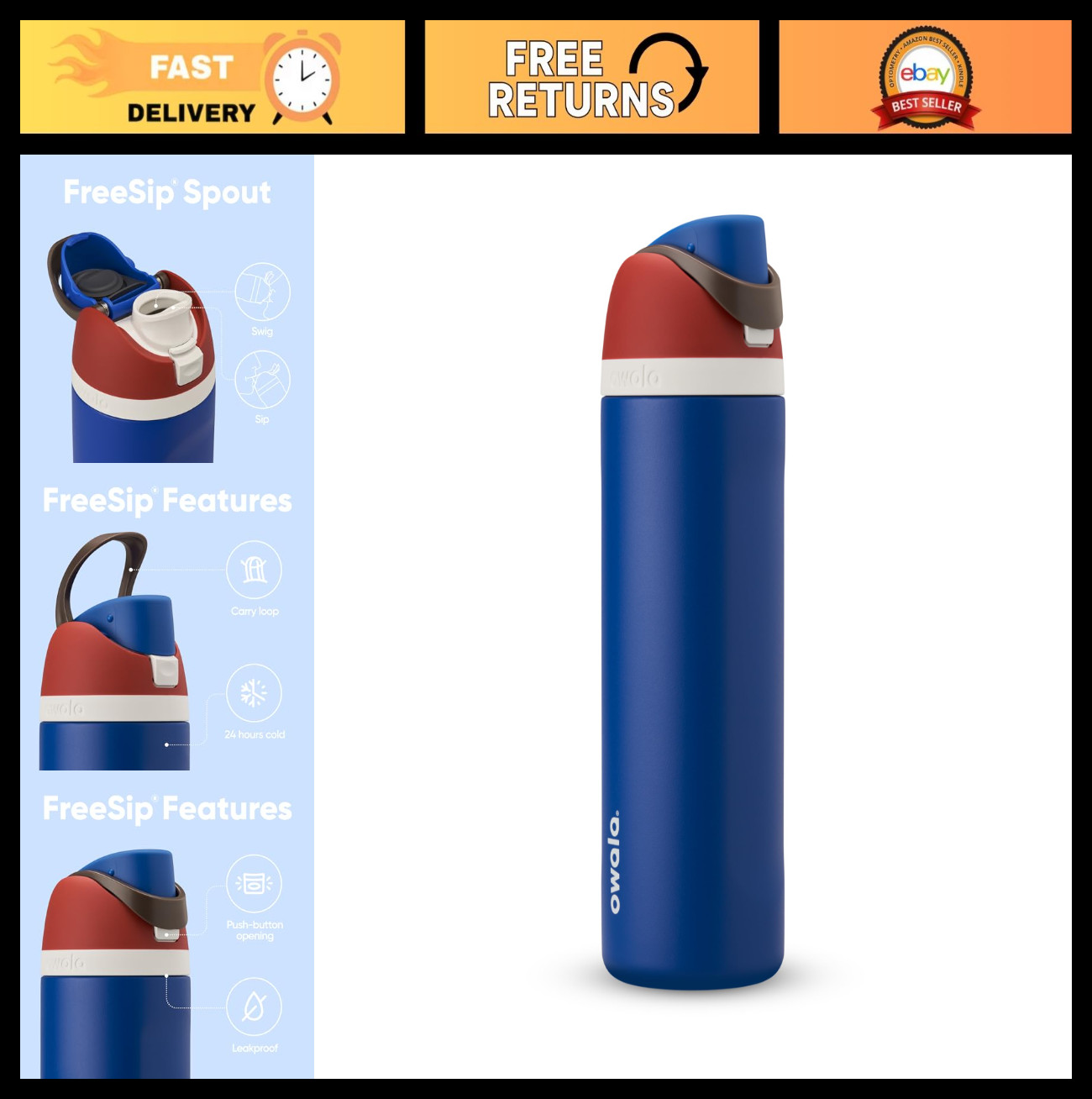 With Straw, 24 Oz, Bpa-free, Sports & Tra