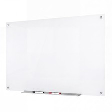 Ultra White Magnetic Glass Dry Erase Board 47x35" Frameless Wall-Mounted, Smoo