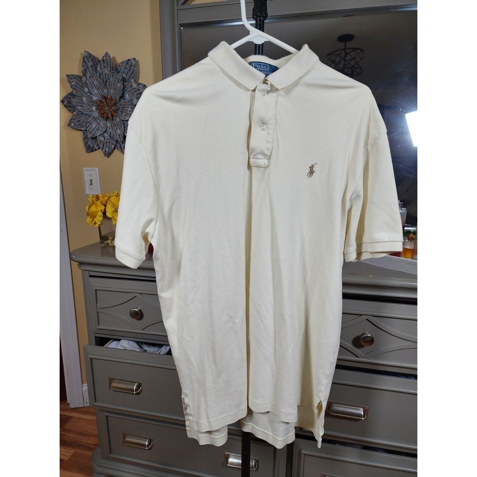 Polo Ralph Lauren vintage camicia uomo grande bianca logo pony colletto