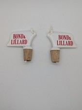 VTG PAIR MCM Bond & Lillard Bourbon Whiskey Bottle Plastic Spout Pourer Barware