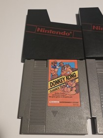 Nintendo Donkey Kong Classics and DK 3 Lot Authentic Genuine Games for NES