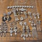 Vintage Mixed Lot Costume Jewelry 50+ Pcs Earrings Bracelet Brooch Rhinestone