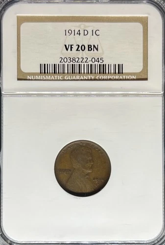 1914-D Lincoln Cent VF20BN NGC (#PA2038222045)
