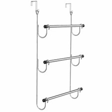 Over the Door Organizer Space-Saving Towel Holder with Pegs Electroplated