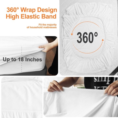 Twin XL Mattress Protector 39"x 80" Fitted Sheet Style for College Dorm Hotel... - Picture 3 of 9