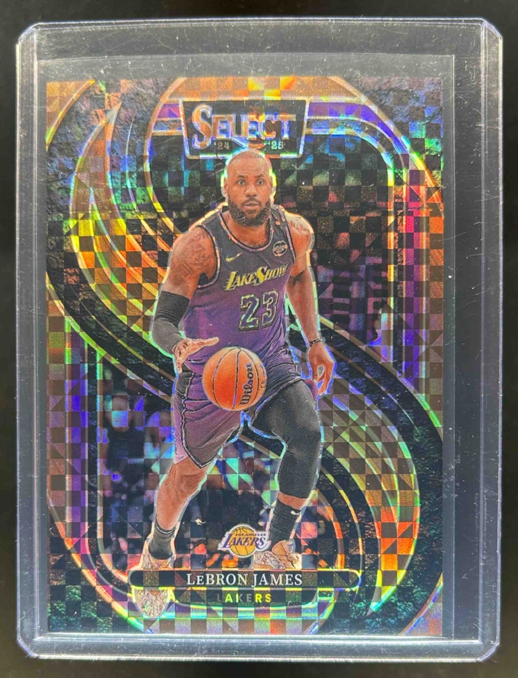 2024-25 Select LeBron James Premier Bronze Checker Prizm #33/49 Lakers
