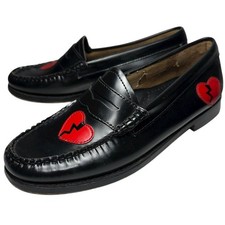 G.H. Bass Weejuns Women s 5 Black Red Leather Whitney Love Penny Love Loafers