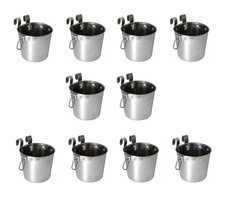 10 Flat Side Hook On Hanging Bulk Pails Good for Kennels Shelters Home Farms etc