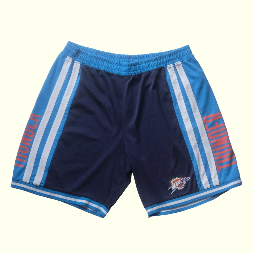 NBA VTG Y2K RETRO BASKETBALL OKC OKLAHOMA THUNDER 10" ACTIVE BLUE SHORTS SZ 2XL - Image 2 of 4