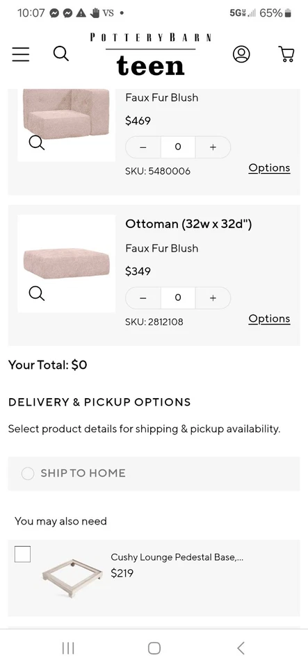 Pottery Barn Teen Cushy Lounge, otomana, imitación de piel blanca, base de pedestal Foto 4 de 4