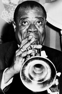 Large Louis Armstrong Jazz Music Poster 24x36 Art Print Waterproof Canvas
