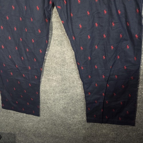 Polo Ralph Lauren Pigiama Pantaloni Uomo 3XL Rosso Navy Pony Stampa Allover Sonno P605D2 - Foto 3 di 10