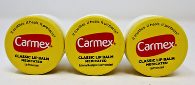 3-CARMEX CLASSIC LIP BALM MEDICATED NEW TUB/jar