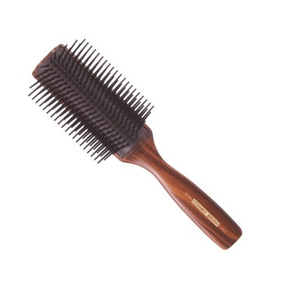 Vess Hairdresser's 9 Lines Professional Serra Mick Blow Brush (Ebony Wood Grain)